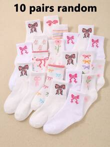20 đôi tất cao đến đầu gối cho trẻ em, tất lưới thoáng khí với họa tiết nơ, hoa, thỏ và các hình thêu dễ thương, phù hợp cho bé gái 10-12 tuổi mặc hàng ngày, phù hợp cho trẻ em từ 1-16 tuổi, thoáng khí, mềm mại và thoải mái, thích hợp cho mùa tựu trường. - Nhiều màu - Xem 17