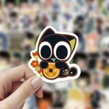 可爱卡通罗小黑贴纸，适用于手机壳、行李箱、剪贴簿 - 彩色 - 查看 2