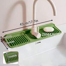 Silicone Faucet Splash Guard, Faucet Water Mat, Extended Silicone Sink Mat, Suitable For Kitchen, Bathroom, Laundry Room, Farmhouse, Bar And RV - Multicolor - View 13