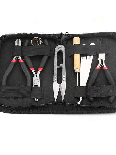 8pcs DIY Jewelry Making Tool Kit, Pliers And Accessories Set For Earrings, Hair Clips And Other Craft Jewelry