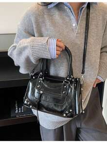 2026 Spring New Women's Casual Pillow Shoulder Bag, Unique Personalized Minimalist Chic Crossbody Bag - Black - View 10