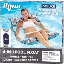 Aqua Original 4-in-1 Monterey Hammock Pool Float and Water Hammock Multi-Purpose Inflatable Pool Floats for Adults Patented Thick Non-Stick PVC Material - Resort Hamaca Antigua Azul - Ver 6