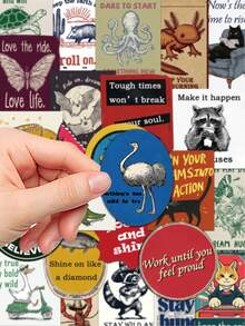 50pcs Retro American Style Motivational Stickers For Notebooks Laptops Phone Cases Luggage And Guitars Stickers - A - View 7