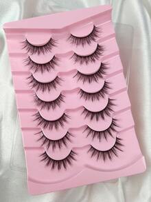 7对C型卷翘假睫毛 漫画假睫毛 娃娃假睫毛 尖刺假睫毛 纤细自然妆效假睫毛 柔软黑色睫毛梗 日韩cosplay妆容 - 黑色 - 查看 5