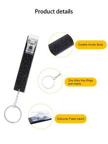 1pc Colorful Acrylic Credit Card Holder, Portable ATM Card Keychain Clip Suitable For Long Nails, Compact Design Can Easily Hold Keys, Cards Or Wallet, With Keyring Attached. Gifts For Mother, Father, Graduation, And Teacher - Multicolor - View 6