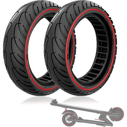  GLDYTIMES 8.5x2.0 Solid Tires, 50/75-6.1 Scooter Tires 8 1/2x2 Inch Replacement Tires, Fit For Isinwheel S9 Pro IScooter I9/ I8 Electric Scooters, Puncture-Proof Tires, Red 2pcs/Set