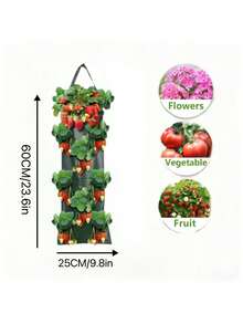 8-Pocket Hanging Strawberry Planting Bag, Made Of PE Material, With Perforated Planting Pockets, Household Multi-Pocket Fruit Cultivation Bag - Multicolor - View 6