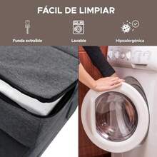skycare Sofá Cama Plegable Sillón Multifuncional y Convertible 2 en 1 Relleno de Espuma de Alta Densidad Funda Desmontable Soporte Ergonómico y Suavidad Hogar Sala Recámara Gris Individual - Gris - Ver 6
