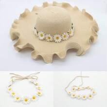 1 pieza Diadema con margaritas lindas, Tocado de trenza estilo bohemio, Accesorio para el cabello corona de flores de girasol - Multicolor - Ver 7