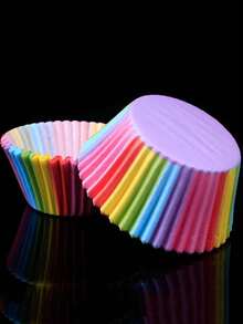 100pcs Random Color Paper Cupcake Liners, Muffin Baking Cups, Cake Decorating Tools, Birthday Party Decor - Multicolor - View 3