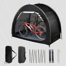 Outdoor Bike Cover Storage Shed, Oxford 210D Thick Canvas Tent, Aluminum Alloy Stand, Bicycle Storage Tent, Portable Outdoor Shelter With Lock, Waterproof, Dust Proof, 80x31.5x65 Inches/200x80x165 Cm, 1 Pack - A - View 8