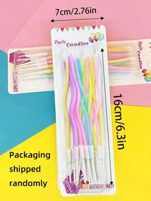 6pcs Pearlescent Macaron Color Roman Column Diamond Pattern Curved Birthday Party Cake Decorative Candles - View 12