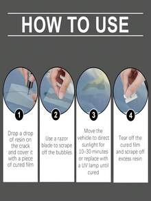 Kit de cuidado de cristal para automóvil Homonth, líquido adhesivo para reparar grietas y arañazos en el parabrisas del automóvil - Líquido - Ver 4