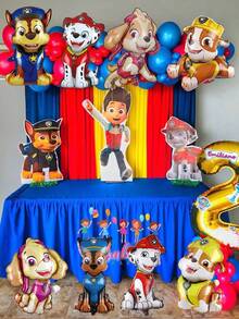 Juego de Decoración de Globos con Figuras de Perros de Paw Patrol para Cumpleaños Multi-Escena, Globos de Papel de Aluminio con Personajes de Dibujos Animados Opcionales de 4 Piezas & 8 Piezas, Accesorios de Decoración para Graduación, Regreso a la Escuela, Halloween, Navidad, Eventos de Cumpleaños - Globo - Ver 10