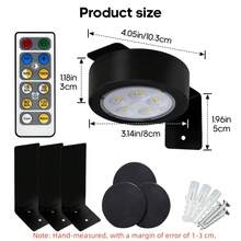 Bộ 1/3/6 đèn gắn tường bằng kim loại màu đen, đèn trưng bày, điều khiển từ xa - Có thể điều chỉnh độ sáng và 3 màu/RGB, có hẹn giờ, đèn chiếu sáng dùng pin cho môn khúc côn cầu trên băng, đèn trưng bày, tủ trưng bày văn phòng, khung ảnh nghệ thuật (Điều khiển từ xa đã bao gồm pin; sản phẩm không bao gồm pin) - đèn tròn - Xem 8