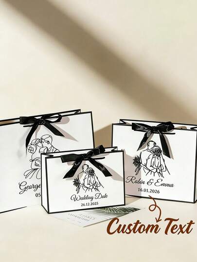 Customized Gift Bags, A Personalized Bridesmaid And Groomsman Wedding Gift Bag, A Customized Bachelor/Bachelorette Party Gift Bag, Personalized Paper Gifts, Reusable, Bridal Party Gifts.