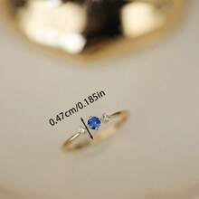 1 chiếc nhẫn thời trang cổ điển sang trọng tinh tế cao cấp đính đá Cubic Zirconia, phù hợp cho nữ giới đeo hàng ngày. - Vàng - Xem 4