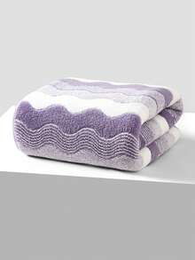 1/2pcs Coral Fleece Wavy Pattern Bath Towel, Super Soft & Absorbent, Quick Drying, Suitable For Face/Body Washing, High Quality & Lightweight, Applicable For Bathroom, Bedroom, Home, Hotel, Swimming Pool, SPA, All Seasons, Bathroom Decor, Bathroom Accessories, Valentine's Day Gift - Multicolor - View 14