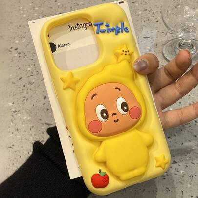 Ốp điện thoại hình ngôi sao 3D dễ thương, phù hợp với dòng 16 Pro Max/15/14/13, ốp lưng silicon chống sốc cá nhân hóa dành cho nữ.