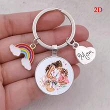 1件彩虹妈妈时光仿宝石项链，带彩虹吊坠，精美包包配饰，母亲节或节日礼物佳选 - 彩色 - 查看 10