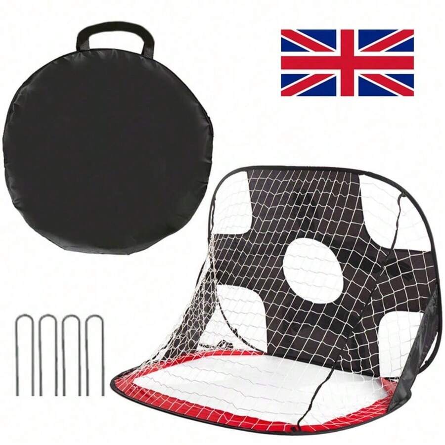 2 In 1 Football Goal Posts For Kids Foldable Football Net Pop Up Goal Target Net - Black - View 1