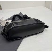 Vintage Large Capacity Hobo Bag - Soft Vegan Faux Leather , City Vintage Shoulder Bag For Women,  Large Capacity Hobo Crossbody Bag, Fall Fashion Casual Handbag, Shoulder & Crossbody Purse, Retro Y2K Style For Fall, Casual Tote For School, Office, And Streetwear - 黑色 - 查看 2