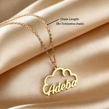 Cloud Shaped Custom Name Pendent Necklace For Women Girls Personized Stainless Steel Necklaces Nameplete Charm Minimalist Customized Jewelry Daily Party Wear Birthday Gifts - Multicolor - View 5