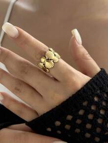 1 chiếc nhẫn điều chỉnh được bằng thép không gỉ thiết kế tối giản độc đáo, dây đeo bằng thép titan, phù hợp cho cả đeo hàng ngày và các dịp trang trọng. - Vỏ Vàng - Xem 3