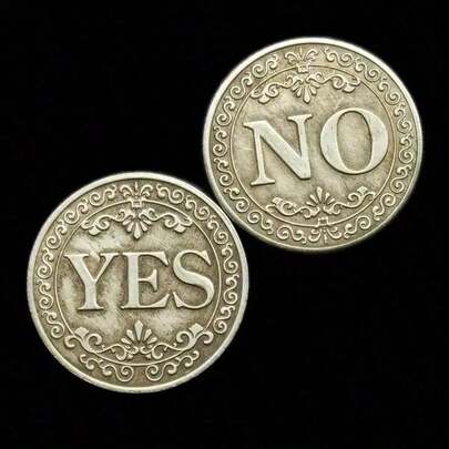 Yes No Decision Maker Lucky Coin, 1 Count Double-Sided Commemorative Coin, Collectible Gift For Friends, Classmates, Family