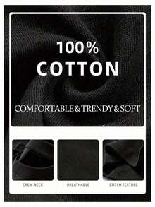 Retro I Just Get Fly And Trust God Typography Print Graphic Tee,Casual Print,Comfortable And Versatile,Cotton 220g Printed-Shirt,Unisex Style - 黑色 - 查看 4