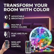 Intelligent LED Light Strip, RGB Light Bar With Remote Control, SMD 5050 Light Beads, DIY Flexible Light Strip, Powered By USB, Suitable For TV Backlight Decoration In Bedrooms, Living Rooms And Holiday Parties. - ánh sáng đa sắc - Xem 2