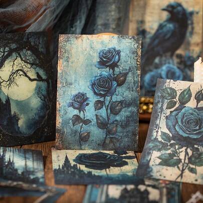 20pcs/Pack Floral Border Themed Scrapbooking Papers, Vintage DIY Decorative Non-Adhesive Material Papers, Holiday Gifts, Handmade Collage Supplies, Personalized Scrapbook Planning Creative School Stationery