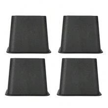 4 X 3" Heavy Duty Bed Chair Risers | Furniture Leg Lift Raisers Stand - Black - View 9