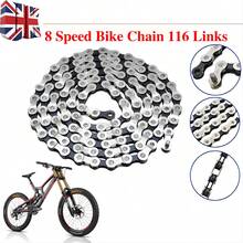 For IG51 8 Speed Chain Bike Chain MTB Bike 116 Links Silver - Silver - View 2