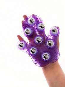 1pc Massage Glove With Roller Balls For Massaging Neck, Back, Shoulder, Buttocks, And Face - Multicolor - View 3