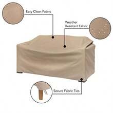 Allen Patio Protectors Patio Love Seat Cover Weater and of Love Seat Cover - Beis - Ver 4