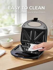 SOKANY 08112 Sandwich Maker, Multi-Function Sandwich Maker And Pizza Press, Non-Stick Sandwich Maker And Panini Press, Fast Heating, Non-Stick Coating, Easy To Clean, Built-In Indicator Light, Easy To Clean And Store, Cool Touch Handle - View 10