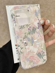 Ốp lưng điện thoại chống rơi họa tiết hoa mai, tương thích với iPhone 16, 15, 14 Plus, 13, 12, 11, 16, 15, 17 Pro Max, khung bảo vệ trong suốt thẩm mỹ. - Thỏ hoa - Xem 2