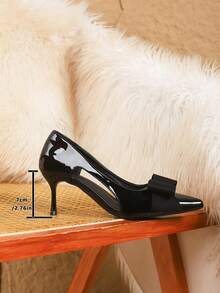 时尚百搭尖头低帮高跟鞋，时尚职业女鞋，优雅女士时尚低帮女鞋 - 黑色 - 查看 6