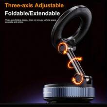 Powerful N52 Magnetic Phone Holder, Upgraded Aluminum Alloy Material, 360° Rotatable & Foldable Design, Equipped With Vacuum Suction Cup, Suitable For Installation On Car Dashboard, Bathroom Tiles And Glass Surfaces - Phone Stand - View 8