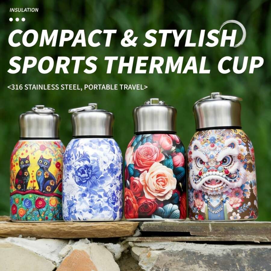 Botol Air Olahraga Mini 300ml/10oz, Baja Tahan Karat 316, Isolasi Dinding Ganda, Dengan Pegangan & Tutup Anti Bocor, Saringan Teh Terintegrasi, Cocok Untuk Penggunaan Musim Panas di Luar Ruangan, Tahan Guncangan & Dapat Digunakan Kembali - MultiWarna - View 1