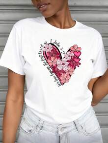 A women's short-sleeved T-shirt, made of comfortable and breathable fabric, suitable for everyday outings, outdoor activities, work, and school. Machine washable, do not dry clean. - Blanco - Ver 1