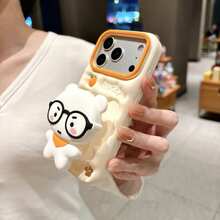 Ốp lưng điện thoại silicon mềm hình gấu hoạt hình 3D ngộ nghĩnh cho iPhone 17 Pro Max, 16 Pro, 15 Pro Max, 14 Pro, 13, 12, 11, ốp bảo vệ chống rơi vỡ dễ thương. - màu nâu - Xem 5