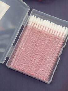 Soft Velvet-Covered Lip Brush Box Set, Disposable Solid Crystal Handle, Portable, Multi-Functional Lip Brush, Makeup Detail Brush. - Multicolor - View 12