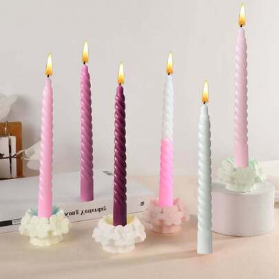 Pink Taper Candles - 4 Packs 8/10 Inch Candlesticks - Dripless & Smokeless For 8 Hours - Unscented Paraffin Wax - Ideal For Wedding Mother's Day Valentine's Day Baby Shower & Romantic Decor