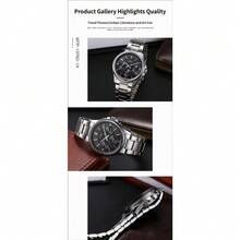 Casio MTP-1375 Business Three-Eye Quartz Men's Watch 50M Waterproof Stainless Steel/Leather Strap Minimalist Light Business Men's Wristwatch - one-size - View 5