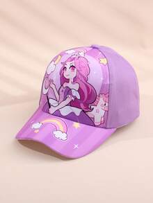 1顶梦幻儿童卡通公主美人鱼棒球帽，透气可调节，适合日常穿搭和拍照 - 多色女孩 - 查看 3