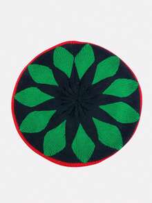 1pc New Jamaica Knitted Beret Hat, Handmade Crochet Knitted Cap, Unisex Suitable For Daily Wear And Parties - Multicolor - View 10