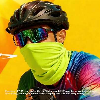 وشاح رقبة متعدد الوظائف للخارج، قناع وجه، عصابة رأس - قناع وجه للدراجات النارية باللون الأسود، مناسب للرجال والنساء، للتنزه والصيد والدراجة، حماية من أشعة الشمص الصيفية