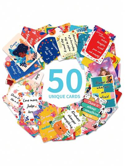 50pcs Positive Affirmation Cards, Colorful Motivational Quote Cards For Self-Encouragement, Suitable For All Ages